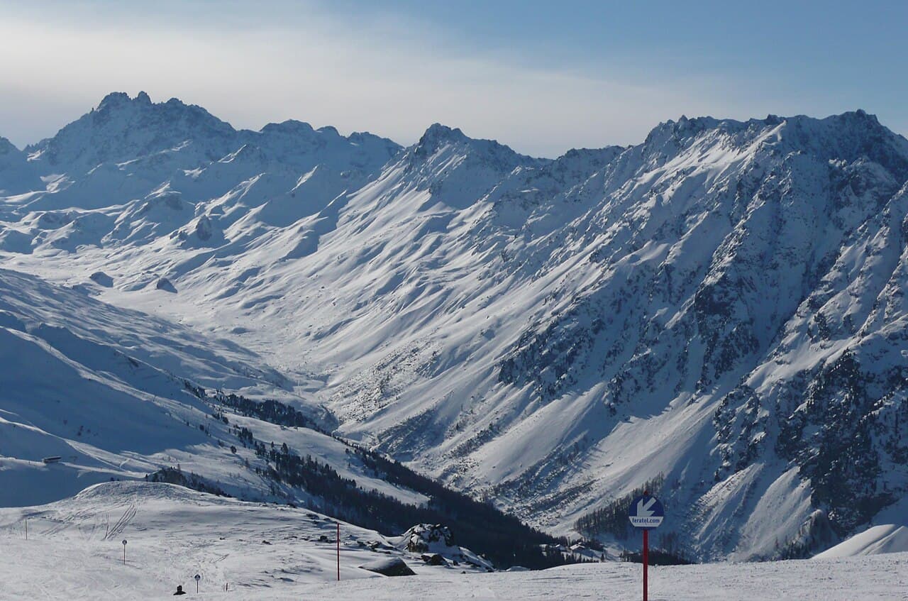 View from the Pardorama restaurant on the Pardatschgrat at 2,600 metres in Ischgl